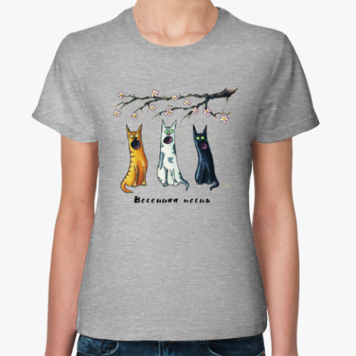 Женская футболка с принтом Весенняя песнь