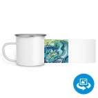 Кружка металлическая белая (круговая запечатка)