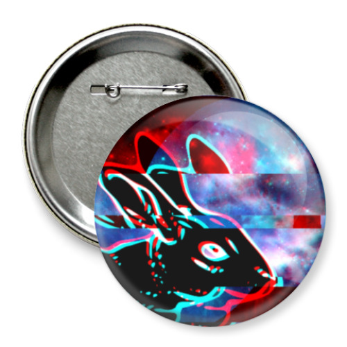 Значок 75мм с принтом ДОСмот? Bunny