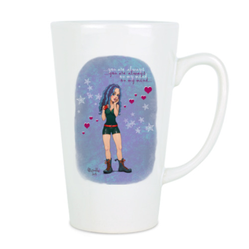 Чашка Латте с принтом 'Dark love'