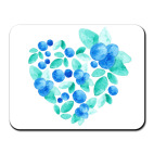 Сердце акварель ягоды и листья