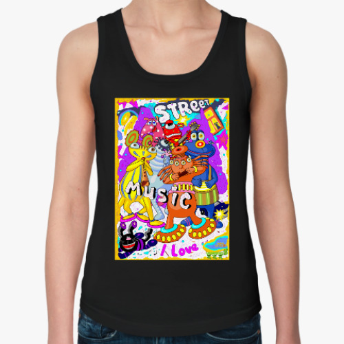 Женская майка с принтом Уличные музыканты