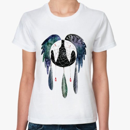 Классическая футболка с принтом Воронов ловец