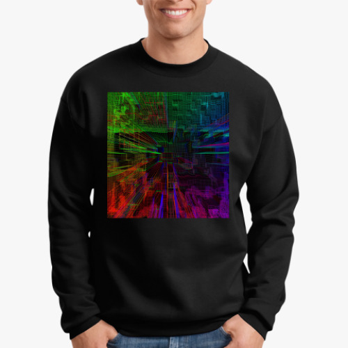 Свитшот с принтом Пиксельная глитч сетка