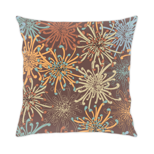 Подушка с принтом Цветы