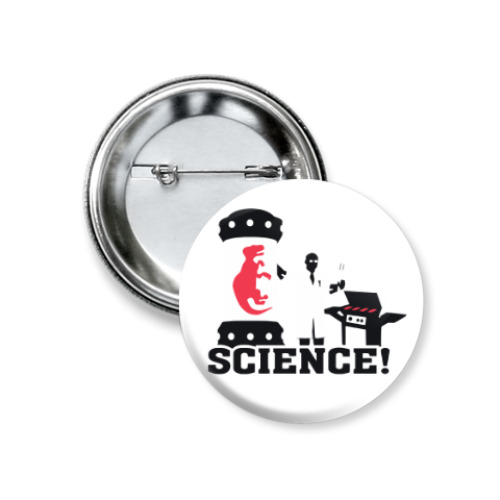 Значок 37мм с принтом dinoMeat Science!