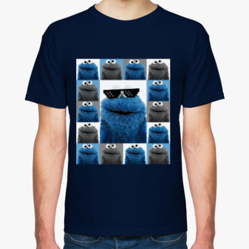 Футболка с принтом Cookie monster collage