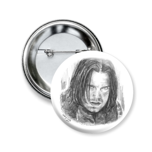 Значок 50мм с принтом Winter Soldier (Bucky Barnes)