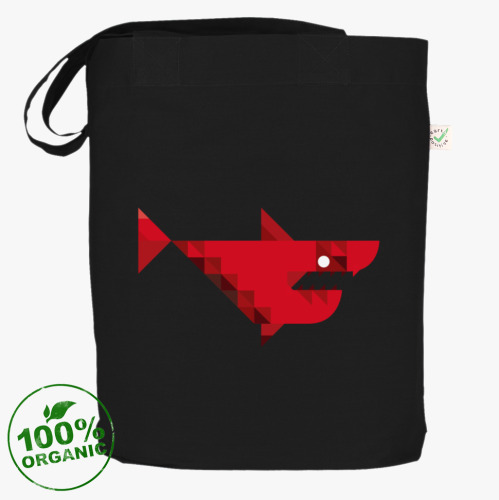 Сумка шоппер с принтом акула (shark)