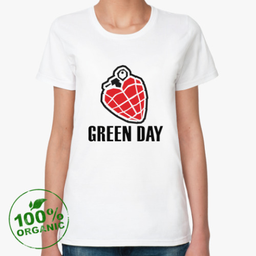Женская футболка из органик-хлопка с принтом Green Day