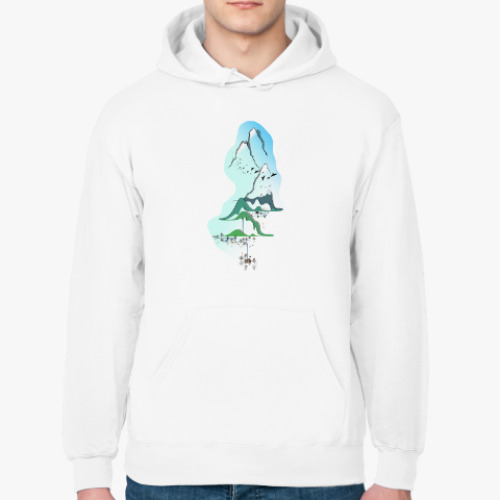 Толстовка худи с принтом горы