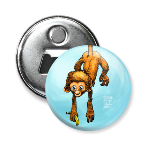 Магнит-открывашка с принтом Обезьянка