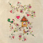 Птички, сердечко, домик