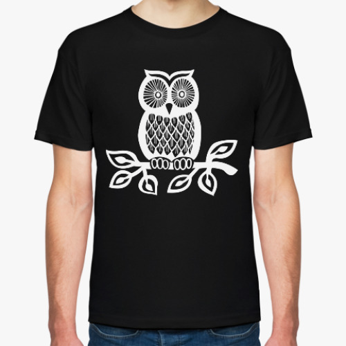 Футболка с принтом Сова на ветке