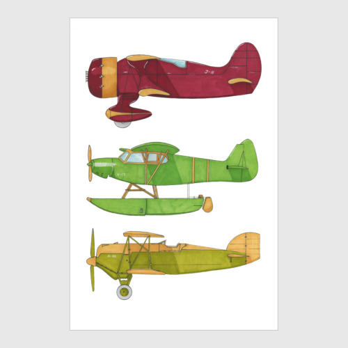 Постер с принтом Самолеты