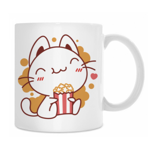 Кружка Котенок и Попкорн
