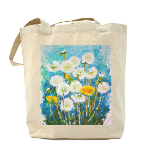 Сумка шоппер с принтом 'Одуванчики'