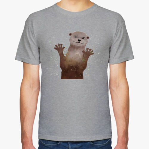 Футболка с принтом Выдра и брызги