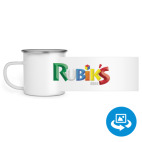 Кружка металлическая белая (круговая запечатка)