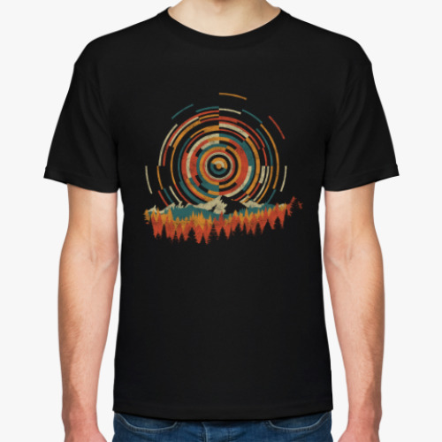 Футболка с принтом Геометрическое Солнце