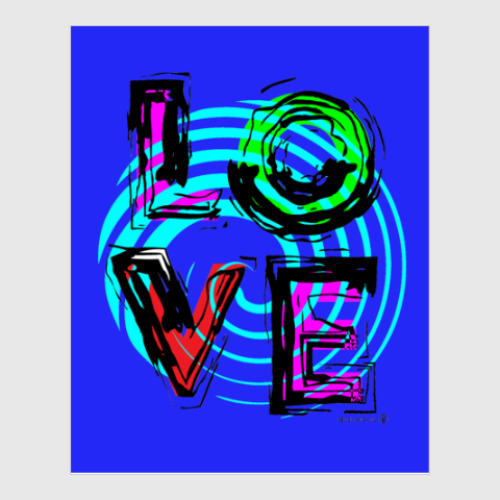 Постер с принтом LOVE, любовь.