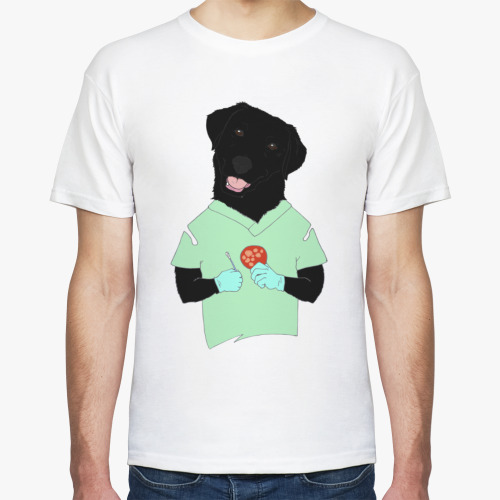 Футболка с принтом Лабрадор, лаб. диагност