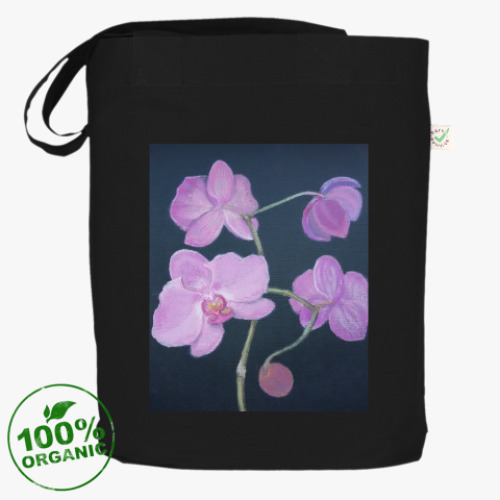 Сумка шоппер с принтом орхидея