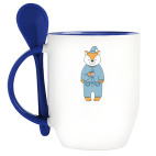 Лис с чашечкой утреннего кофе