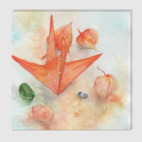 Холст 50 х 50 см Журавлик и Физалис