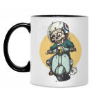 Скелет на скутере