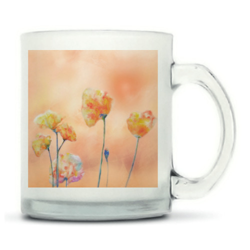 Кружка матовая с принтом Маки