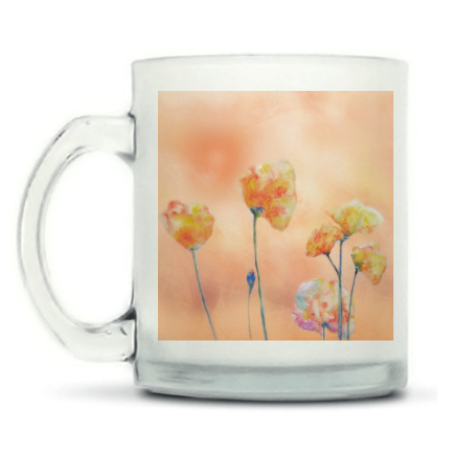 Кружка матовая с принтом Маки