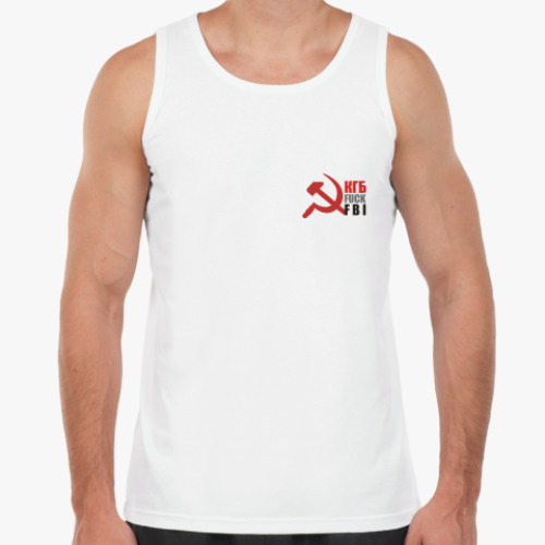 Майка с принтом  КГБ fuck FBI