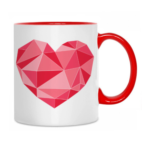 Кружка с принтом Геометрическое сердце