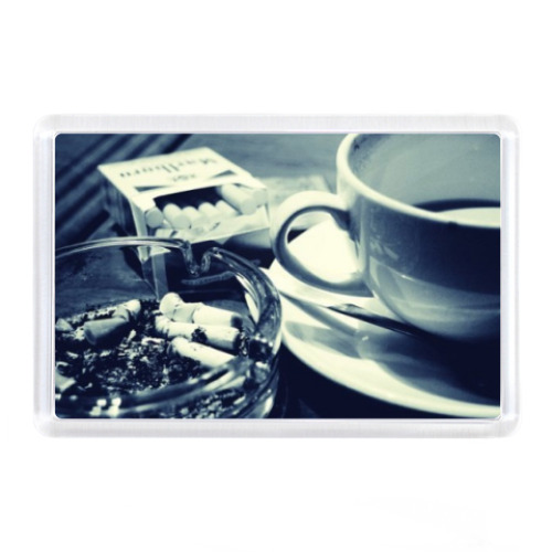 Магнит с принтом Кофе и сигареты