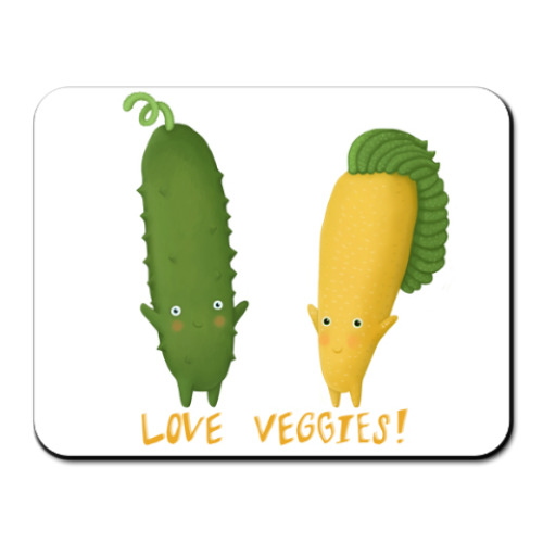 Коврик для мыши с принтом LOVE VEGGIES!