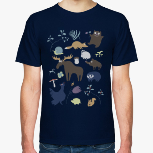 Футболка с принтом Лесная жизнь