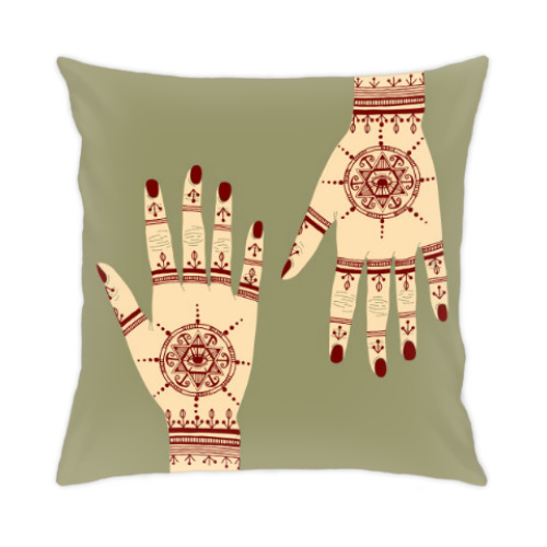 Подушка с принтом Мехенди. Волшебный глаз
