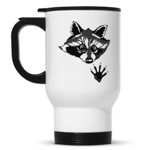 Кружка-термос с принтом енот