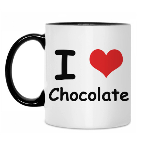 Кружка с принтом  I heart Chocolate