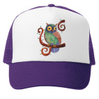 Кепка Trucker (фиолетовая) Безумная сова, акварель