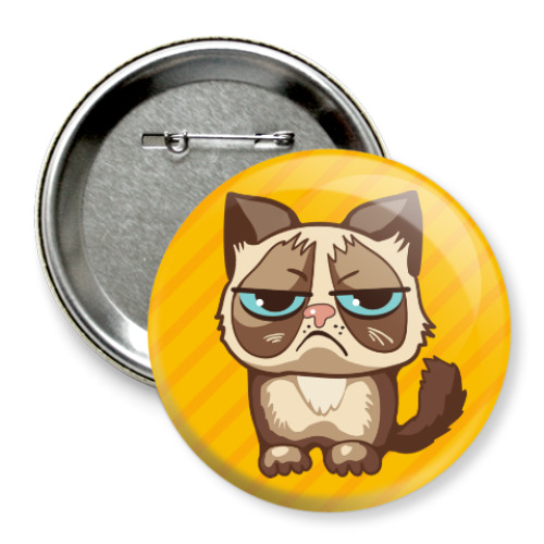 Значок 75мм Угрюмый кот Тард - Grumpy Cat