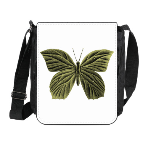 Сумка на плечо (мини-планшет) с принтом ЗОЛОТАЯ БАБОЧКА