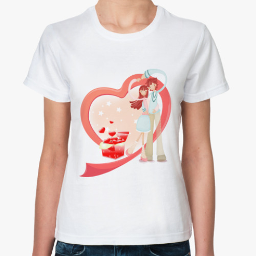 Классическая футболка с принтом Пара