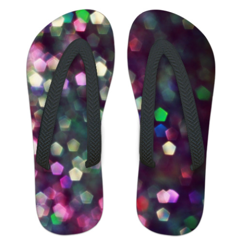 Шлепанцы (сланцы) с принтом Блики искры