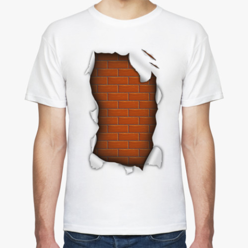 Футболка с принтом  'Кирпичная стена'