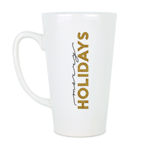 Чашка Латте с принтом Merry holidays