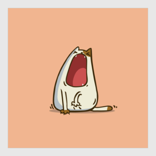 Постер с принтом Зевокот — Пятничный Котик №28