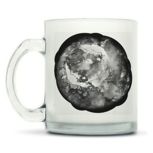 Кружка матовая с принтом Черно белая роза