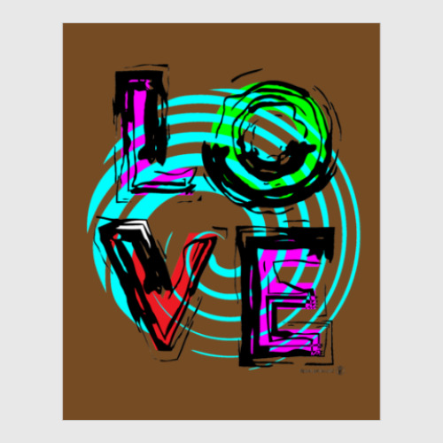 Постер с принтом LOVE, любовь.